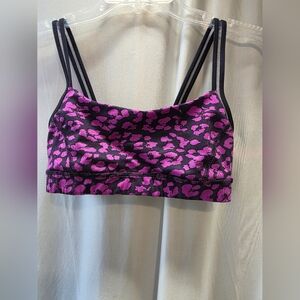 Lululemon Pink and Black Leopard Print Sports Bra